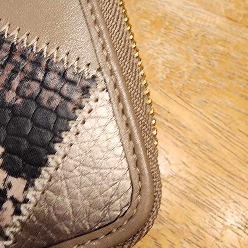 COACH Patchwork Zip Wallet in Taupe - Picture 9 of 15